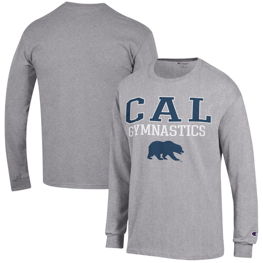 Men's Champion  Gray Cal Bears Gymnastics Stack Long Sleeve T-Shirt