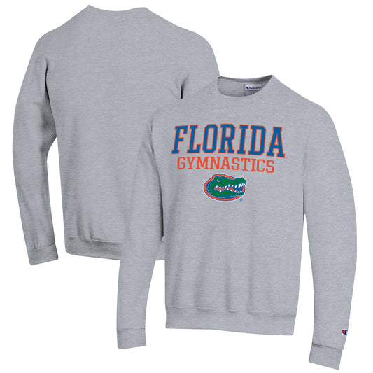 Men's Champion  Gray Florida Gators Gymnastics Stack Powerblend Pullover Sweatshirt