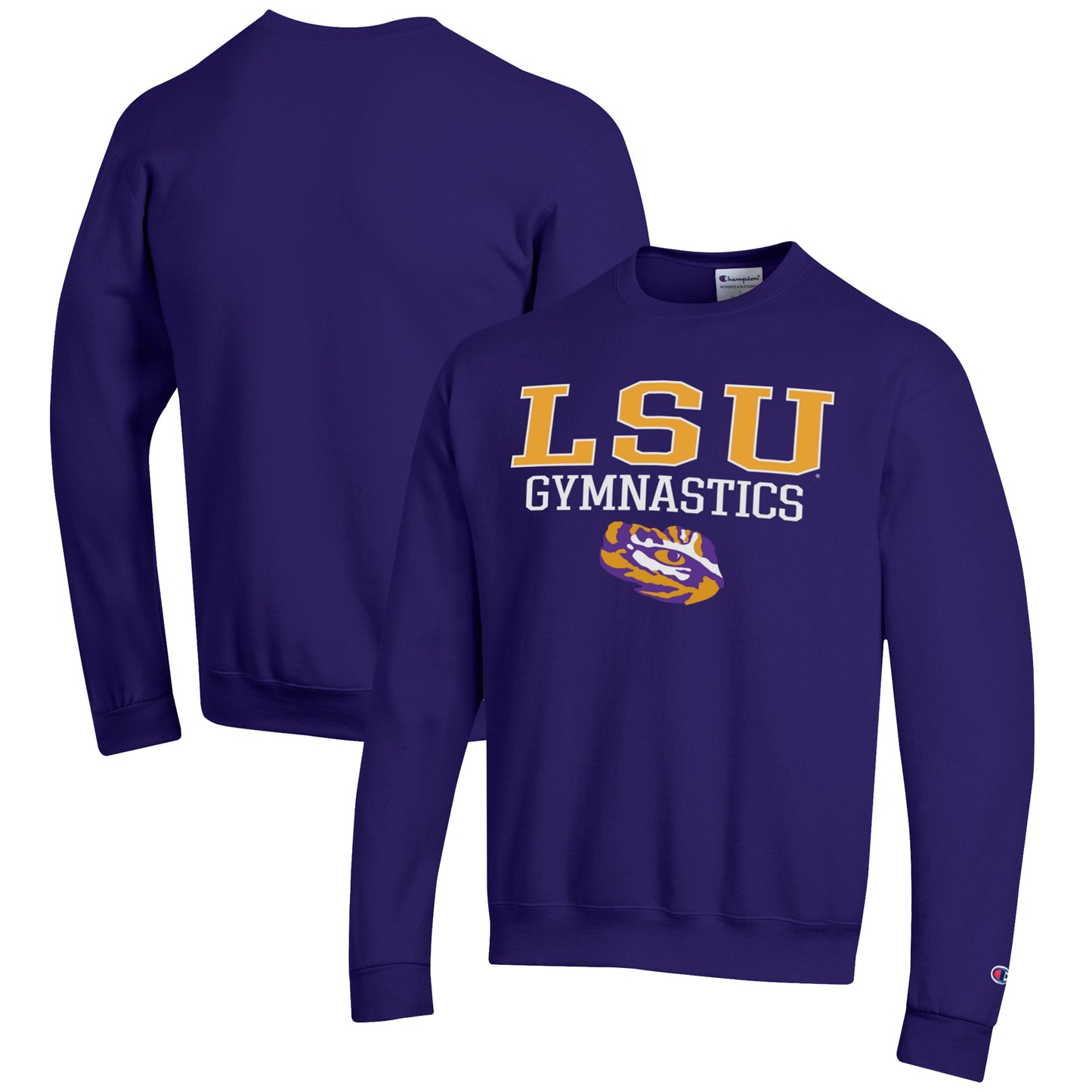 Men's Champion  Purple LSU Tigers Gymnastics Stack Powerblend Pullover Sweatshirt