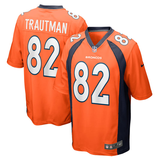 Men's Nike Adam Trautman Orange Denver Broncos Team Game Jersey