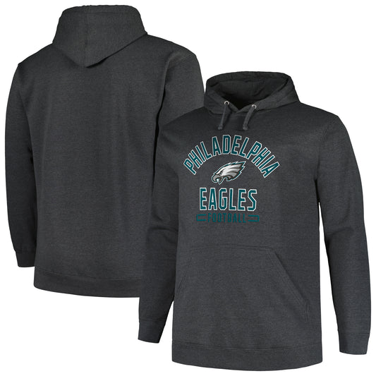 Men's Fanatics Heather Charcoal Philadelphia Eagles Big & Tall Pullover Hoodie