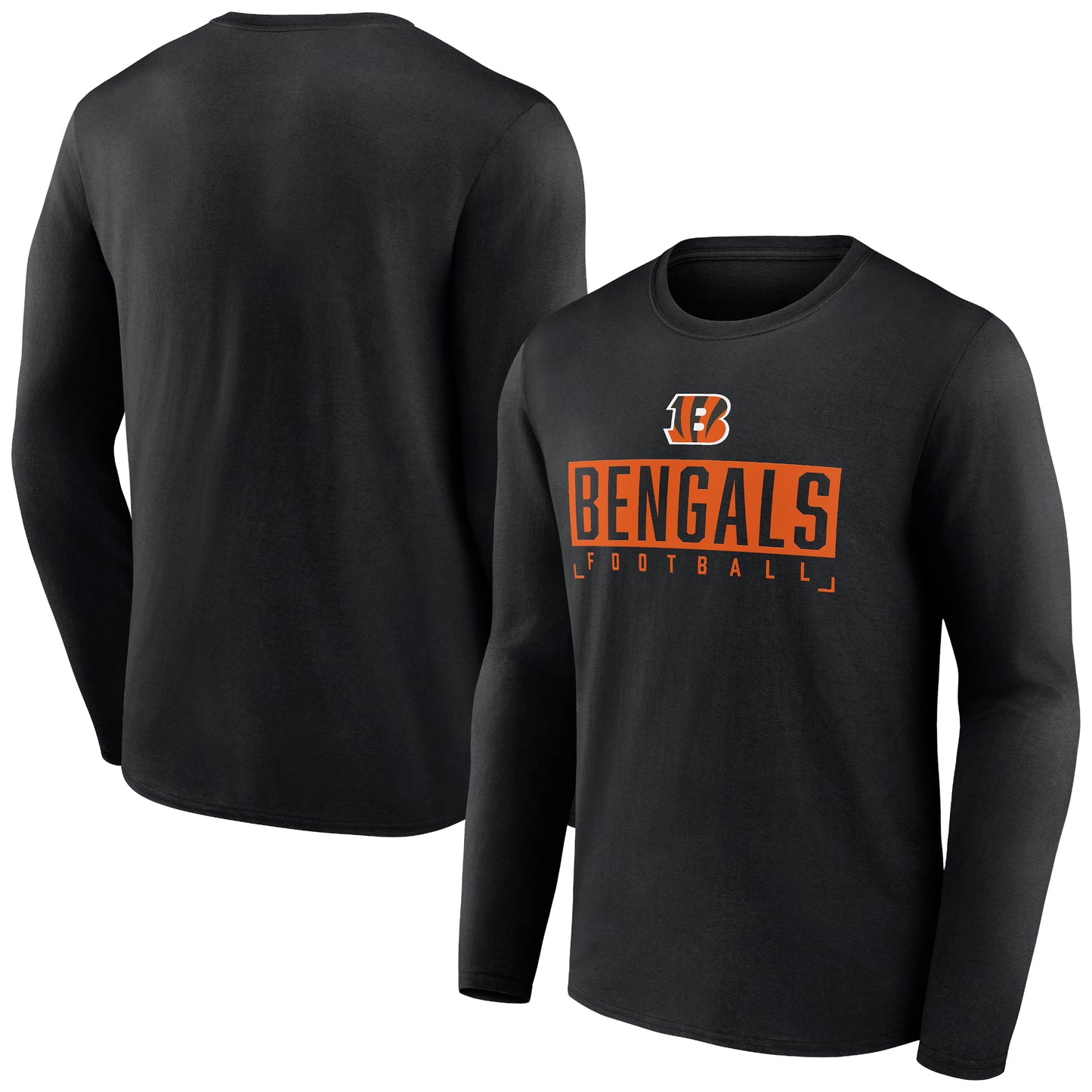 Men's Fanatics Black Cincinnati Bengals Big & Tall Wordmark Long Sleeve T-Shirt