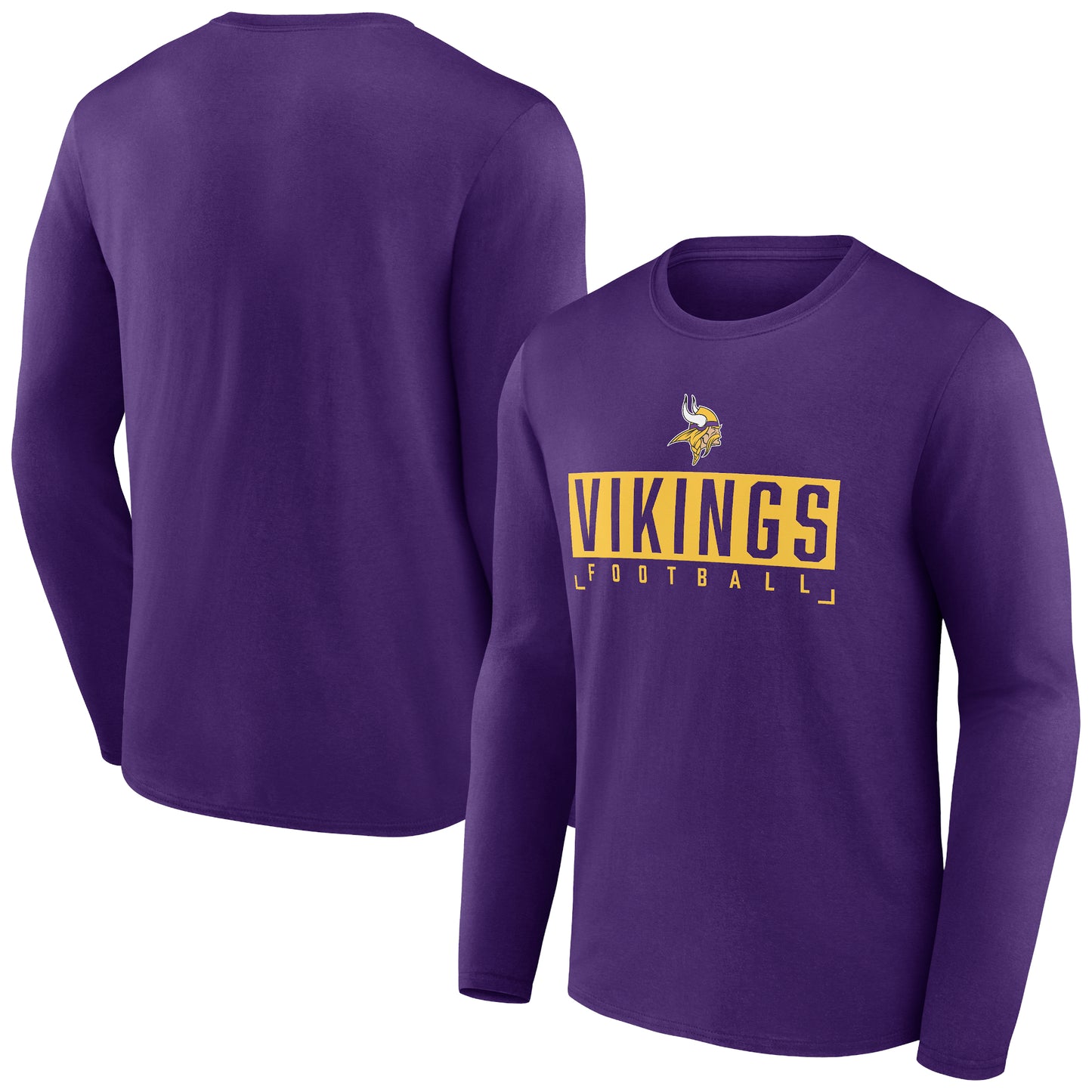 Men's Fanatics Purple Minnesota Vikings Big & Tall Wordmark Long Sleeve T-Shirt