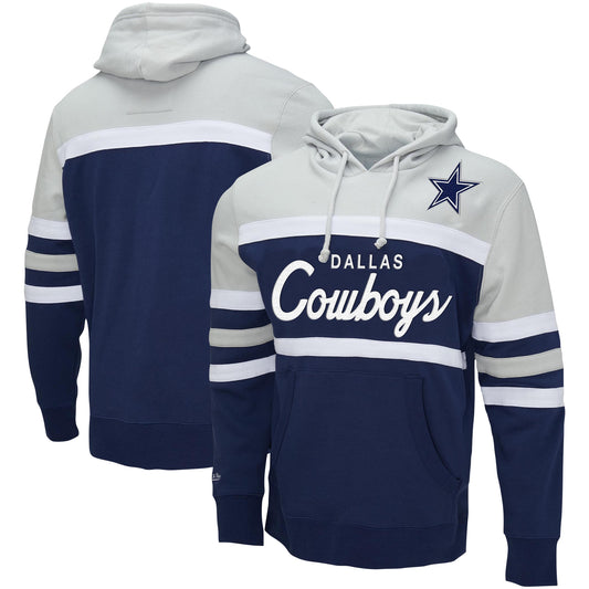 Men's Mitchell & Ness Navy/ Dallas Cowboys Head Coach Pullover Hoodie