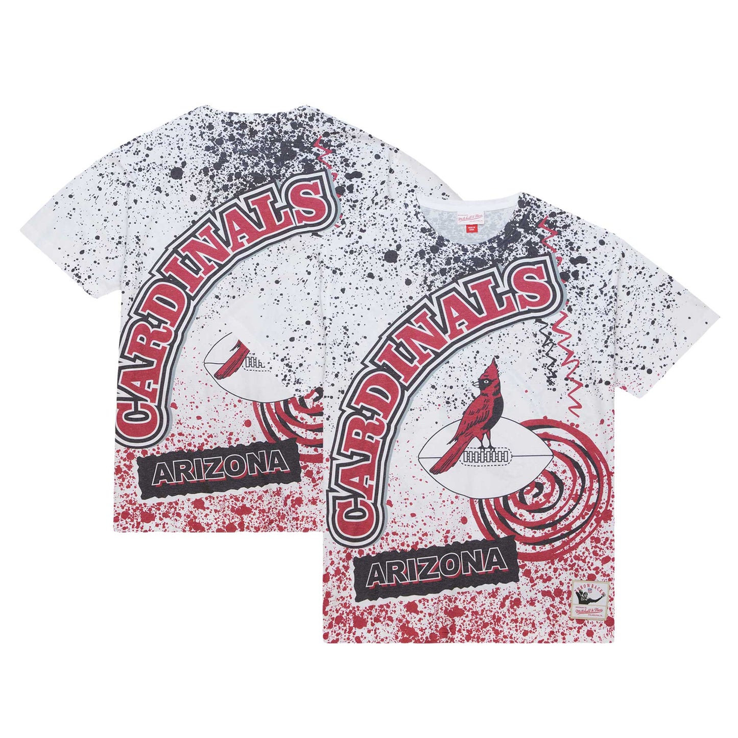 Men's Mitchell & Ness White Arizona Cardinals Team Burst Sublimated T-Shirt