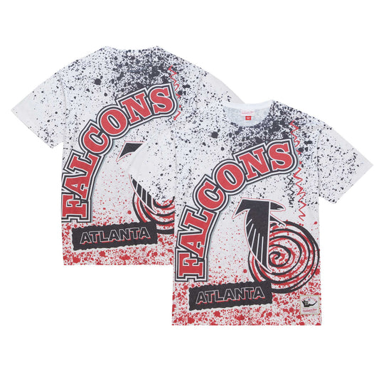 Men's Mitchell & Ness White Atlanta Falcons Team Burst Sublimated T-Shirt