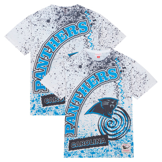 Men's Mitchell & Ness White Carolina Panthers Team Burst Sublimated T-Shirt