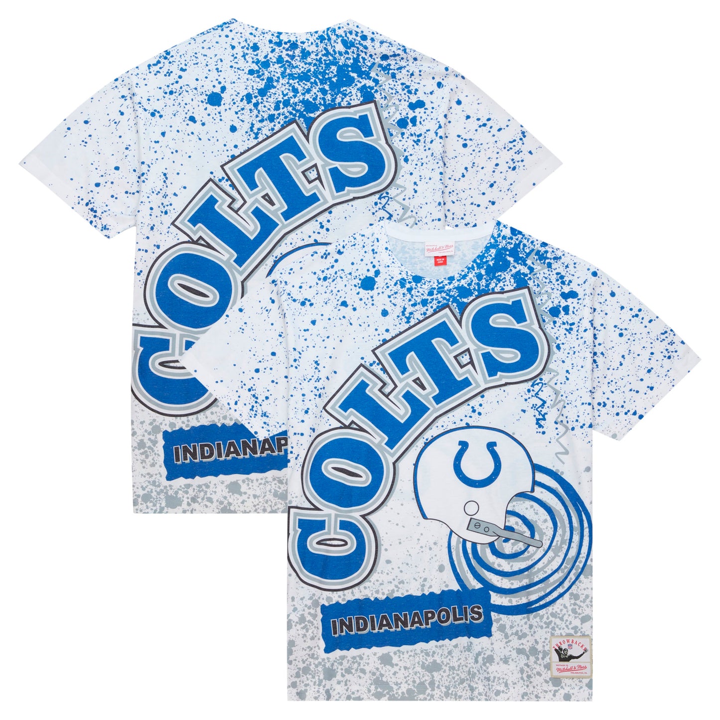 Men's Mitchell & Ness White Indianapolis Colts Team Burst Sublimated T-Shirt