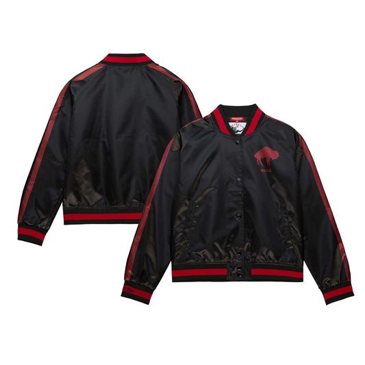 Women's Mitchell & Ness Black Buffalo Bills Raglan Satin Full-Snap Jacket