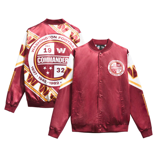 Men's Chalk Line Burgundy Washington Commanders Fanimation Satin Full-Snap Jacket