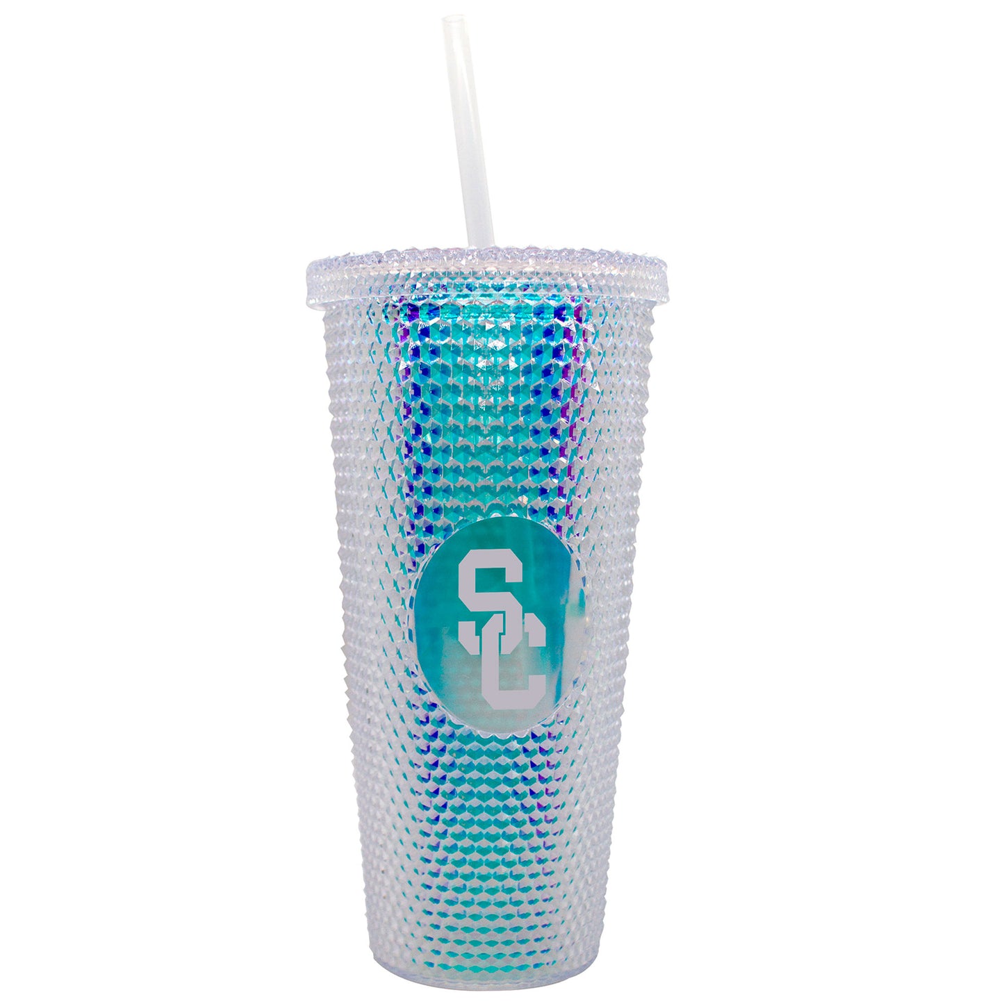 USC Trojans 24oz. Iridescent Studded Travel Tumbler with Straw