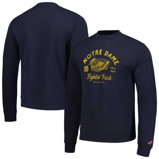 Men's League Collegiate Wear Navy Notre Dame Fighting Irish Stadium Essential Pullover Sweatshirt