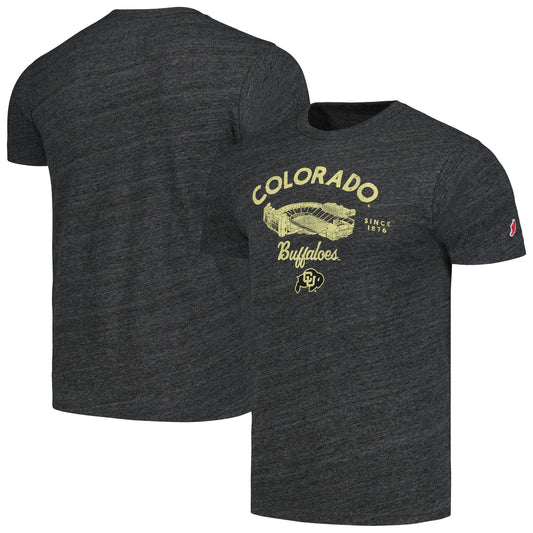 Men's League Collegiate Wear Heather Charcoal Colorado Buffaloes Stadium Victory Falls Tri-Blend T-Shirt