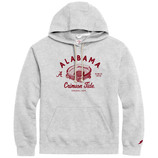 Men's League Collegiate Wear Heather Gray Alabama Crimson Tide Stadium Essential Pullover Hoodie