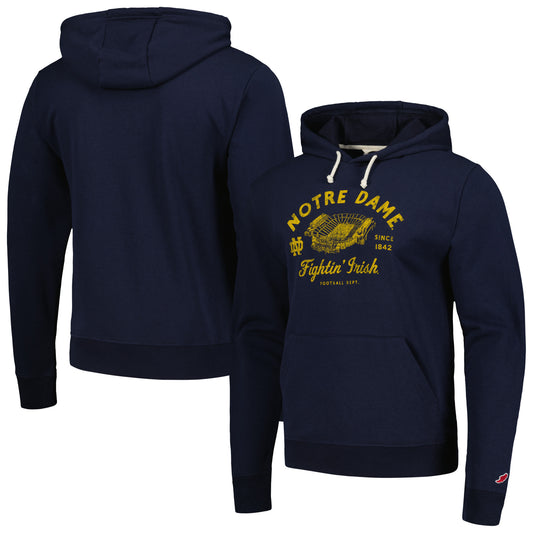 Men's League Collegiate Wear Navy Notre Dame Fighting Irish Stadium Essential Pullover Hoodie