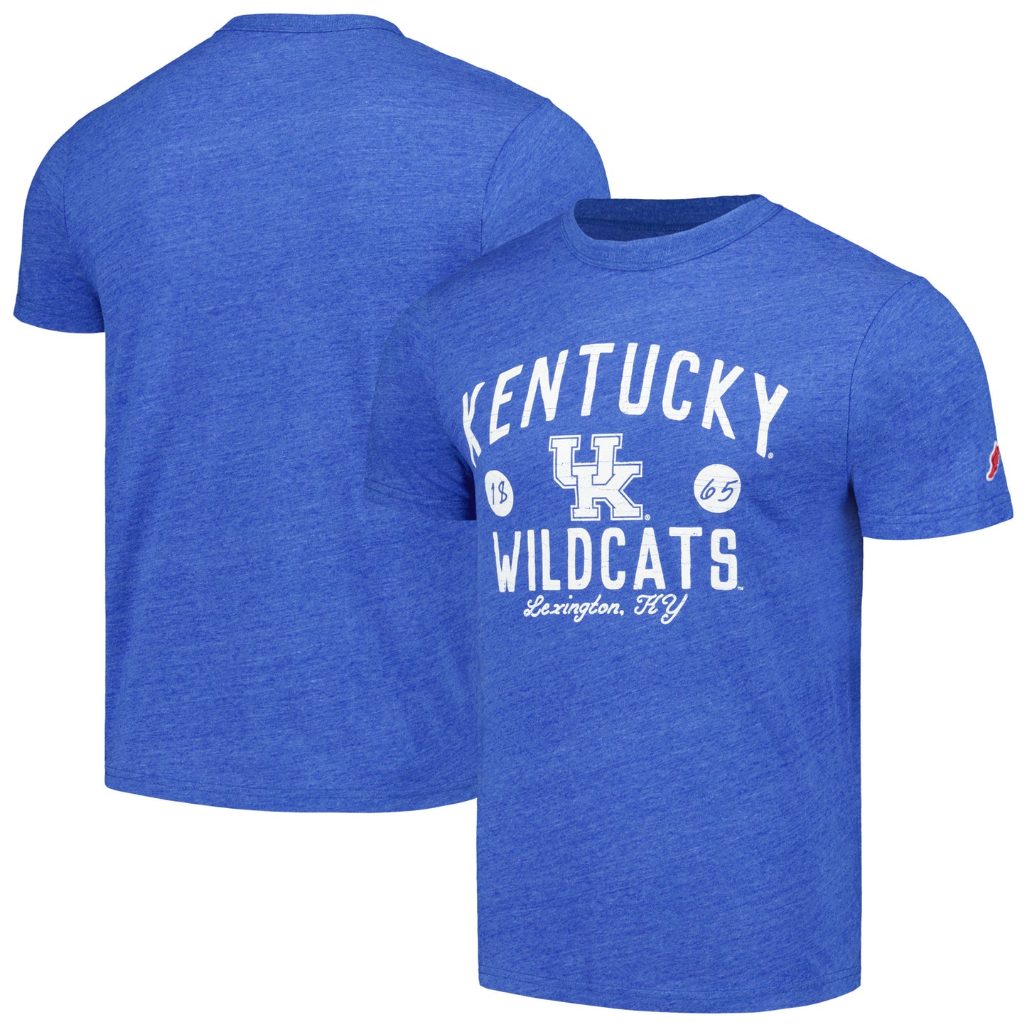 Men's League Collegiate Wear Heather Royal Kentucky Wildcats Bendy Arch Victory Falls Tri-Blend T-Shirt