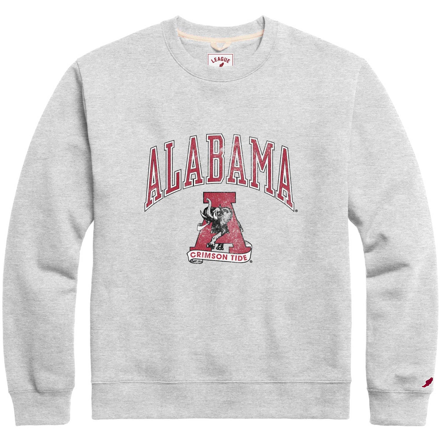 Men's League Collegiate Wear Heather Gray Alabama Crimson Tide Tall Arch Essential Pullover Sweatshirt