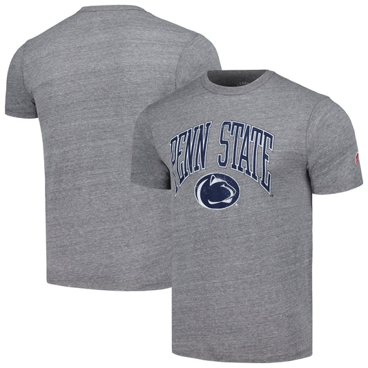 Men's League Collegiate Wear Heather Gray Penn State Nittany Lions Tall Arch Victory Falls Tri-Blend T-Shirt