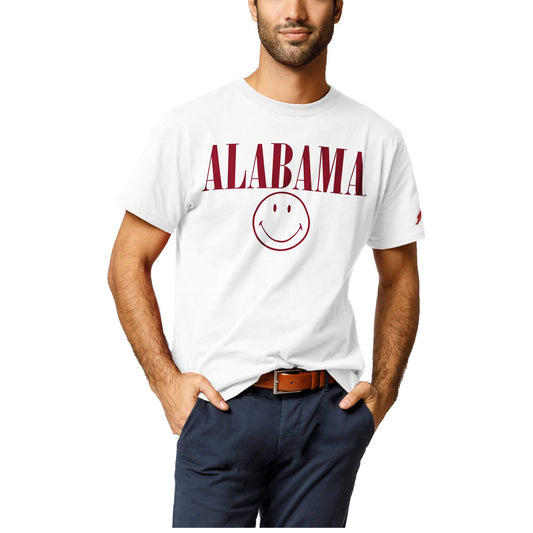 Men's League Collegiate Wear White Alabama Crimson Tide Smiley All American T-Shirt