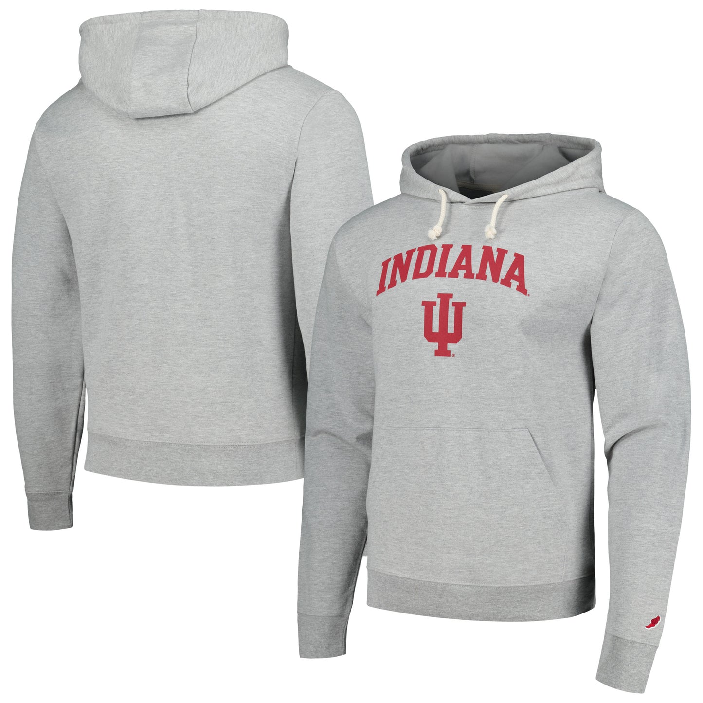 Men's League Collegiate Wear  Heather Gray Indiana Hoosiers Tall Arch Essential Pullover Hoodie