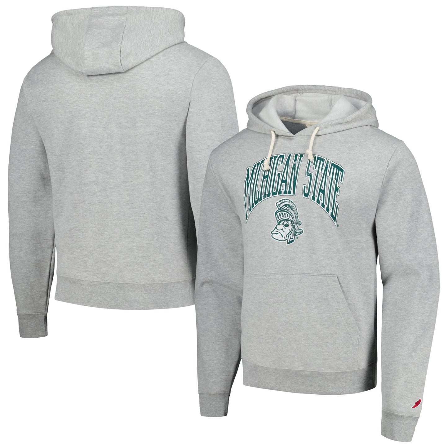 Men's League Collegiate Wear  Heather Gray Michigan State Spartans Tall Arch Essential Pullover Hoodie