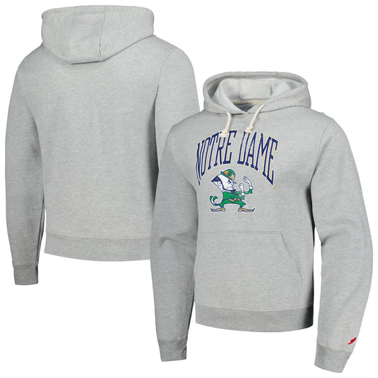 Men's League Collegiate Wear  Heather Gray Notre Dame Fighting Irish Tall Arch Essential Pullover Hoodie