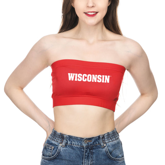 Women's ZooZatz Red Wisconsin Badgers Bandeau Tube Top