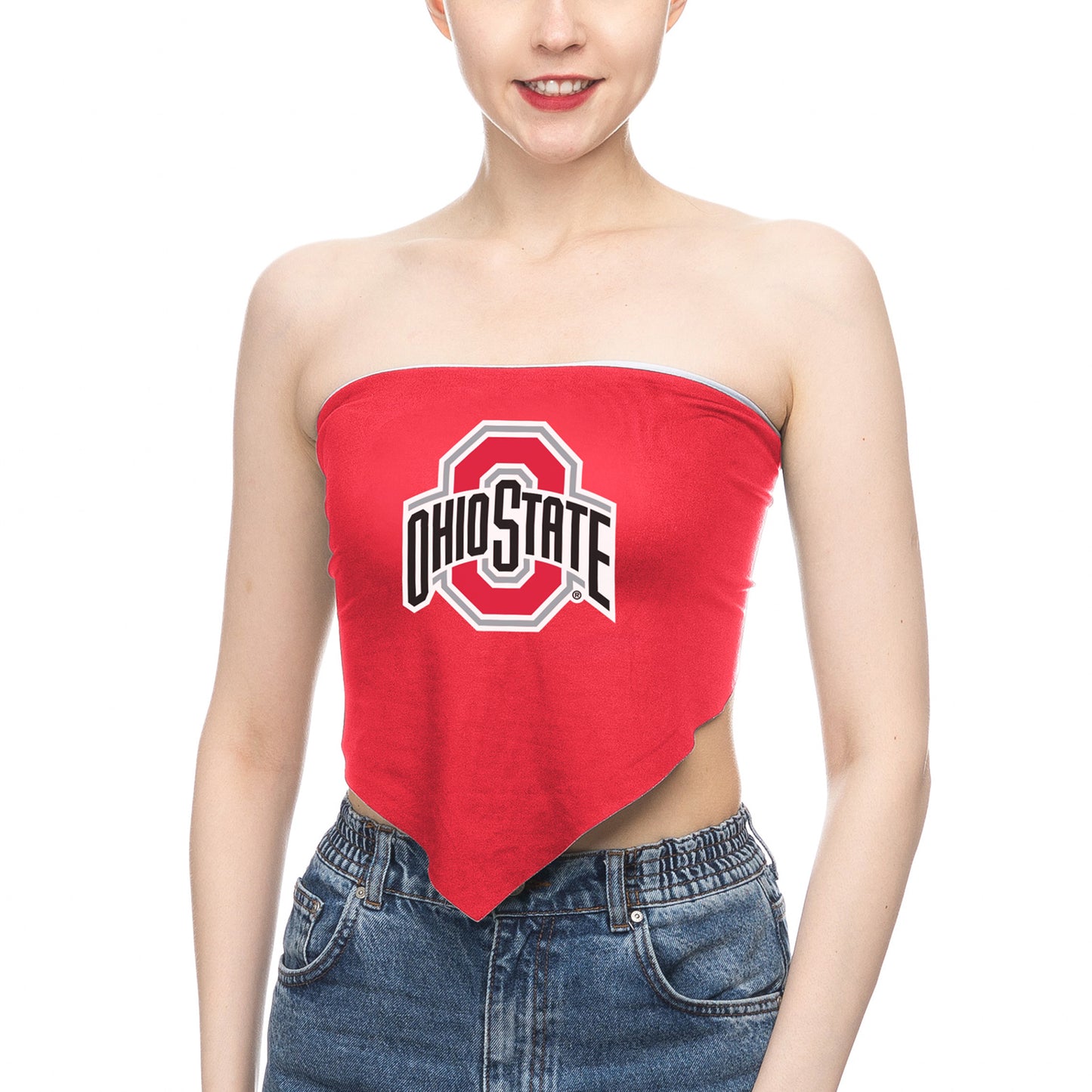 Women's ZooZatz Scarlet Ohio State Buckeyes Strapless Tie Back Top