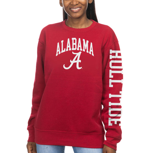 Women's ZooZatz Crimson Alabama Crimson Tide Fleece Crewneck Pullover Sweatshirt