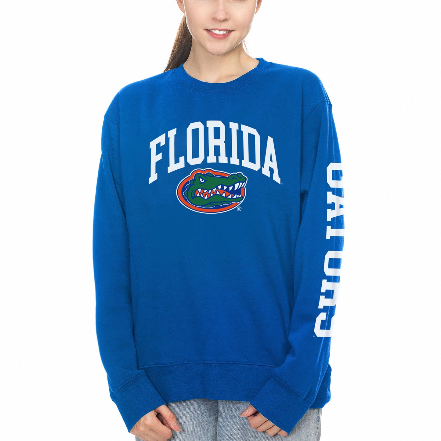 Women's ZooZatz Royal Florida Gators Fleece Crewneck Pullover Sweatshirt