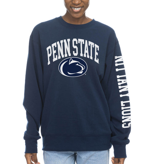 Women's ZooZatz Navy Penn State Nittany Lions Fleece Crewneck Pullover Sweatshirt