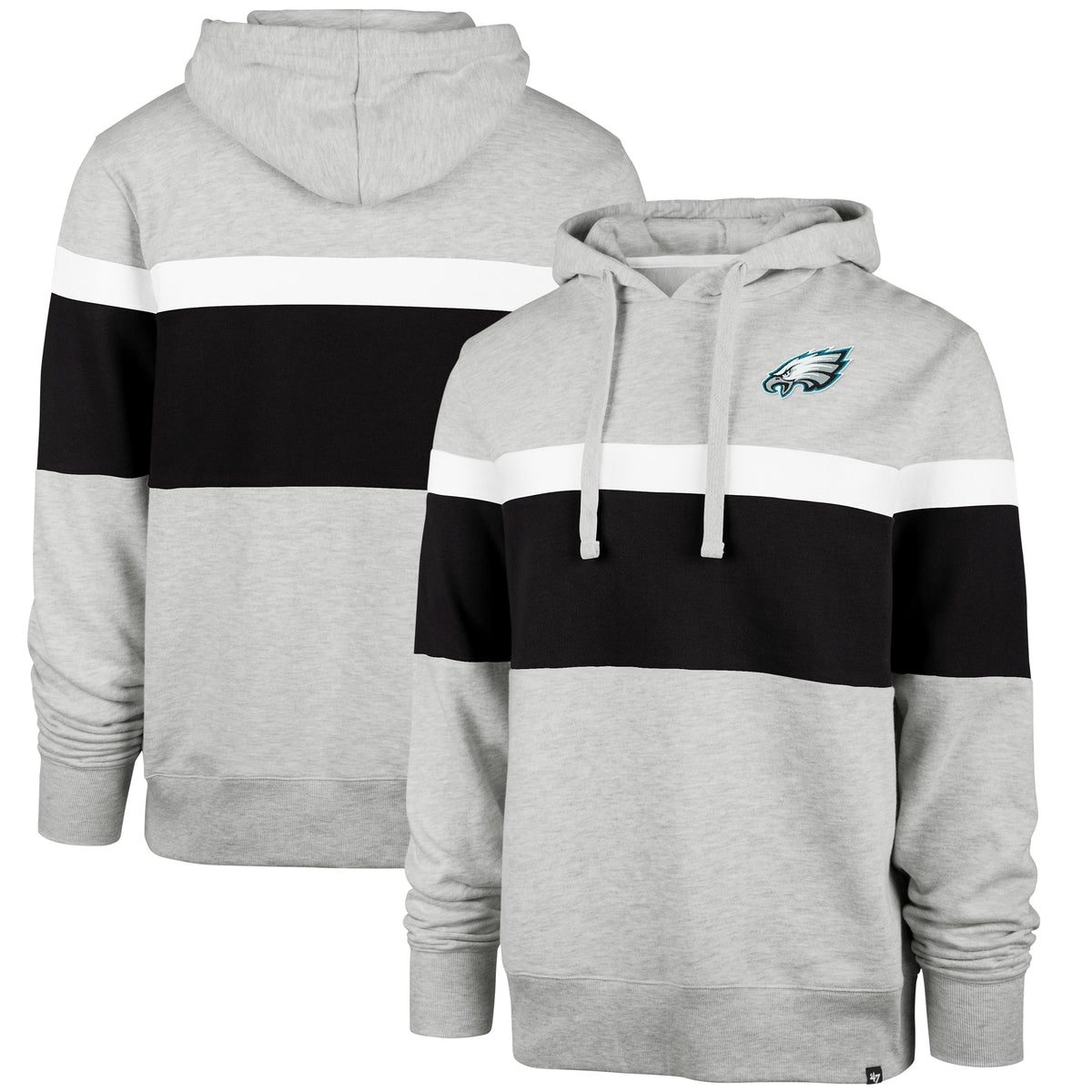 Men's '47 Heather Gray Philadelphia Eagles Warren Pullover Hoodie