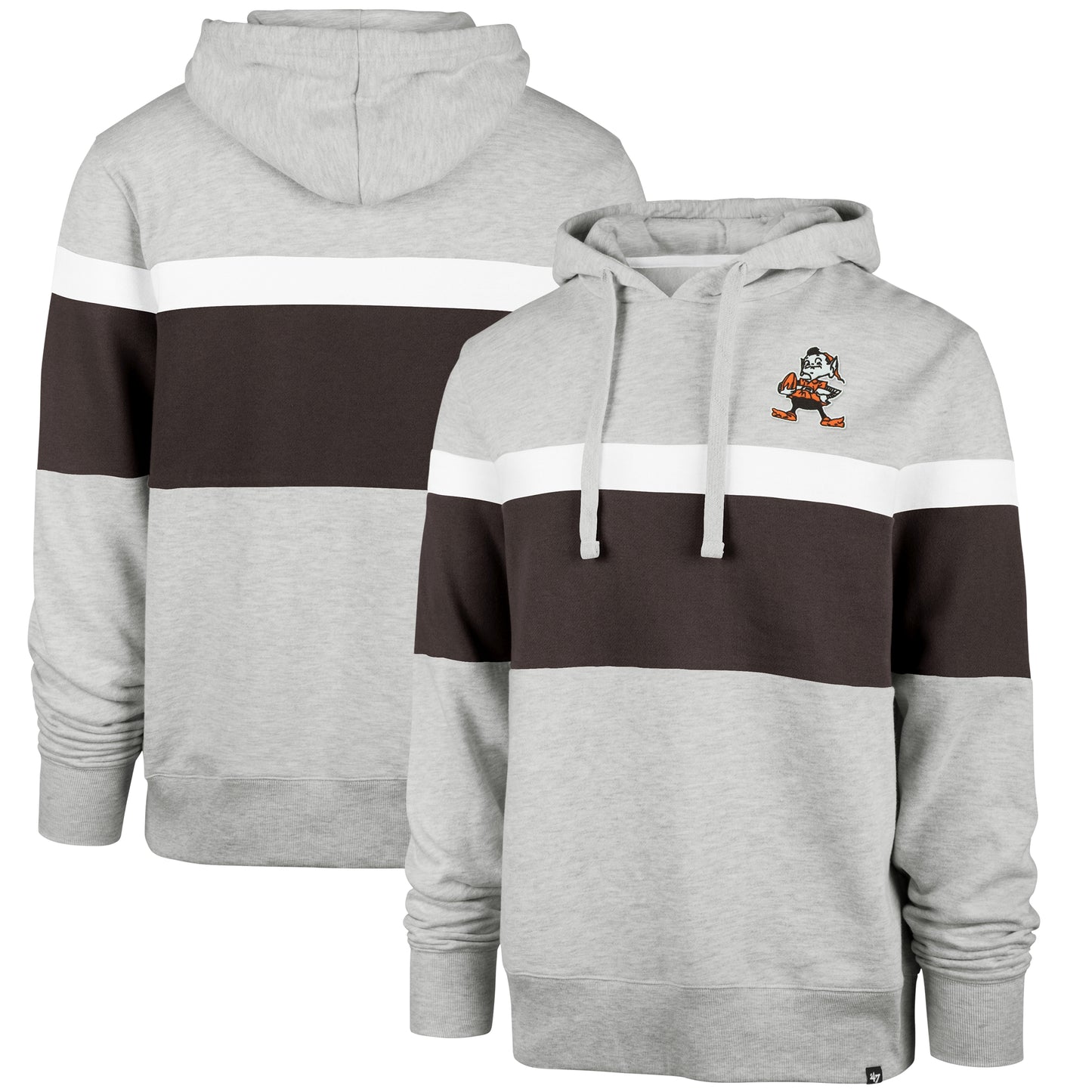 Men's '47 Heather Gray Cleveland Browns Warren Pullover Hoodie