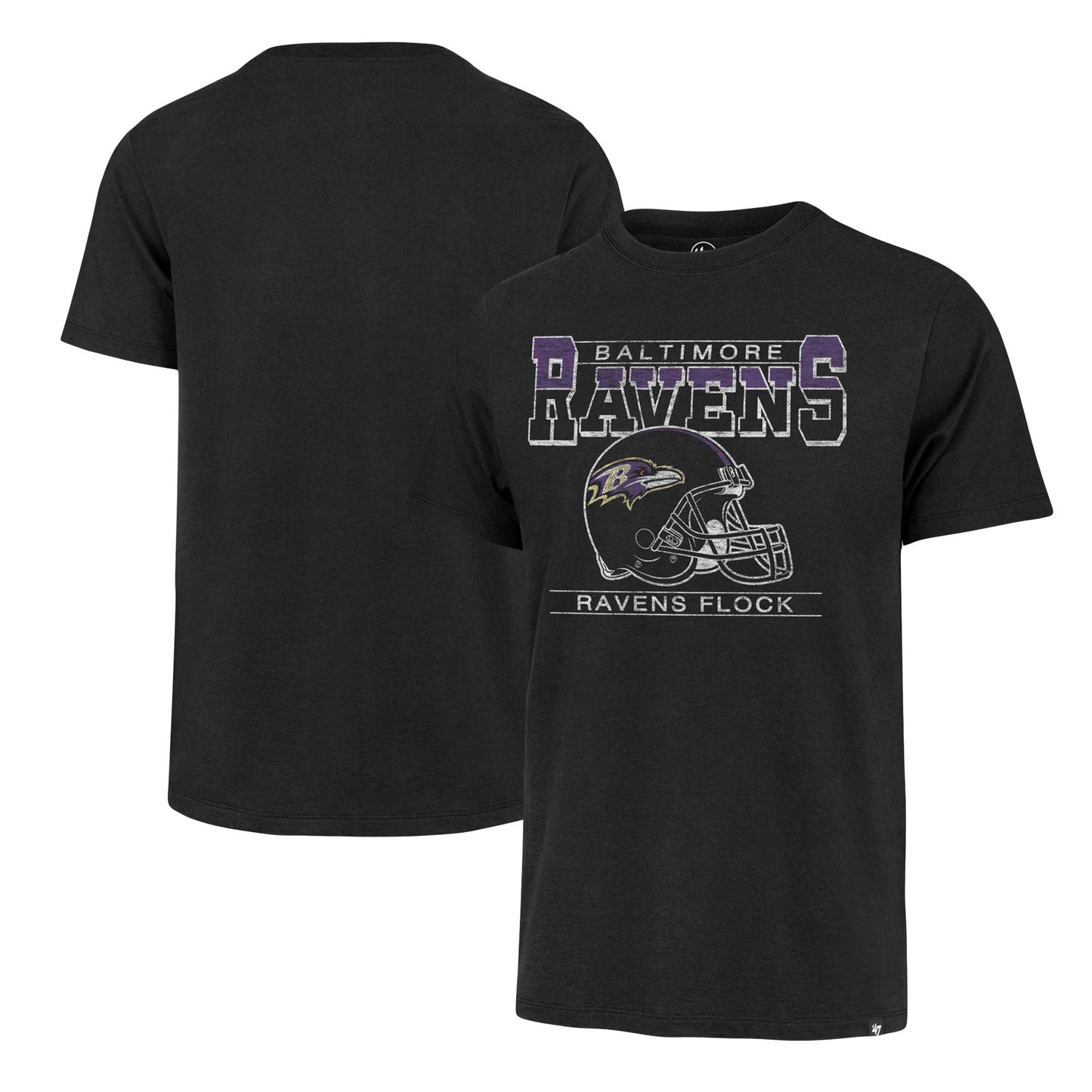 Men's '47  Black Baltimore Ravens Big & Tall Time Lock Franklin T-Shirt