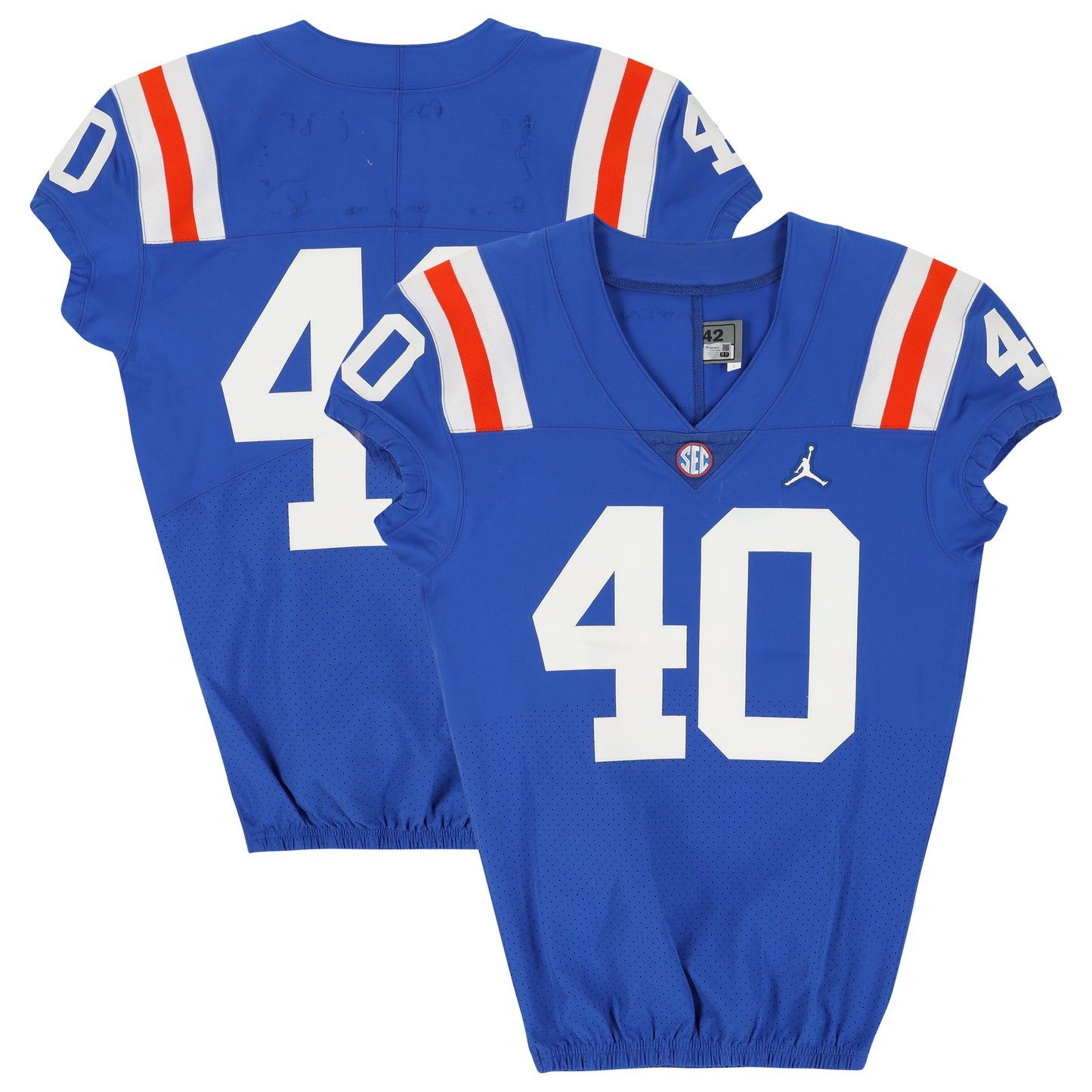 Florida Gators Team-Issued #40 Blue Throwback Jersey from the 2020-21 NCAA Football Seasons