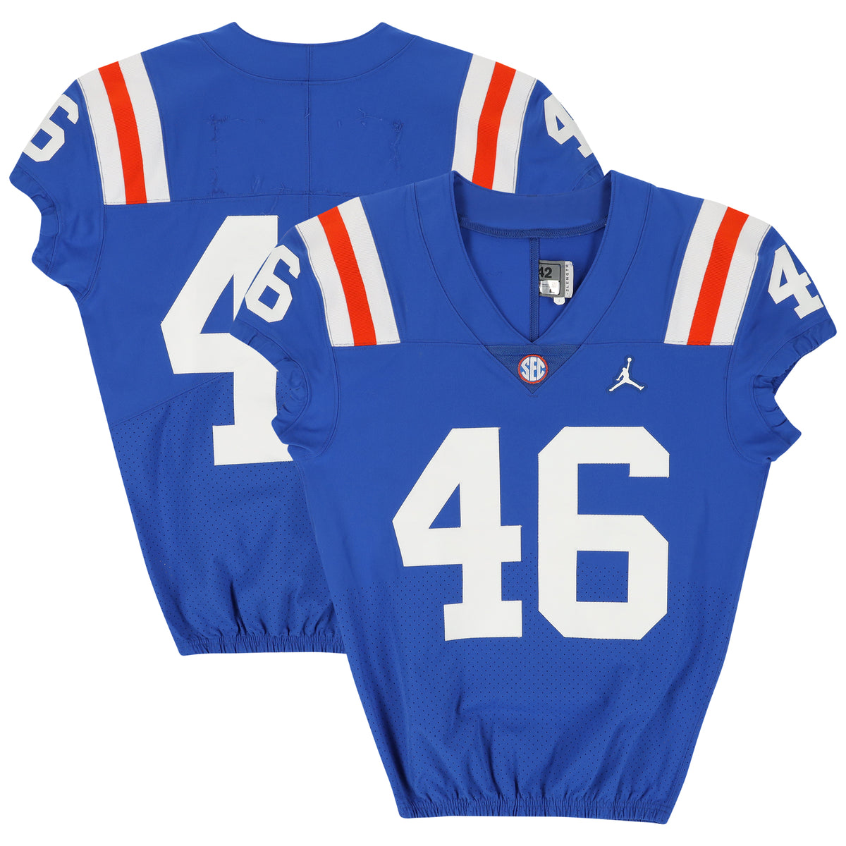 Florida Gators Team-Issued #46 Blue Throwback Jersey from the 2020-21 NCAA Football Seasons