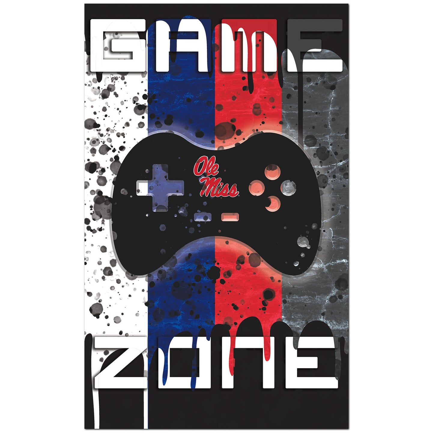 Ole Miss Rebels 11" x 19" Grunge Wall Art
