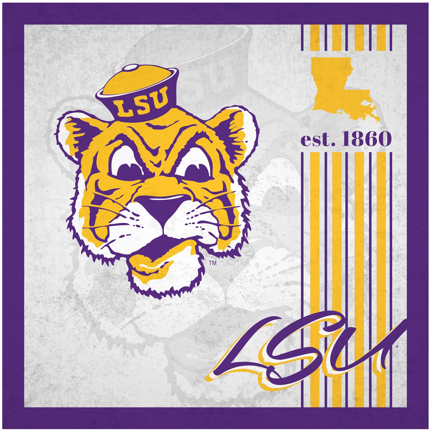 LSU Tigers 10" x 10" Greatest Hits Team Sign