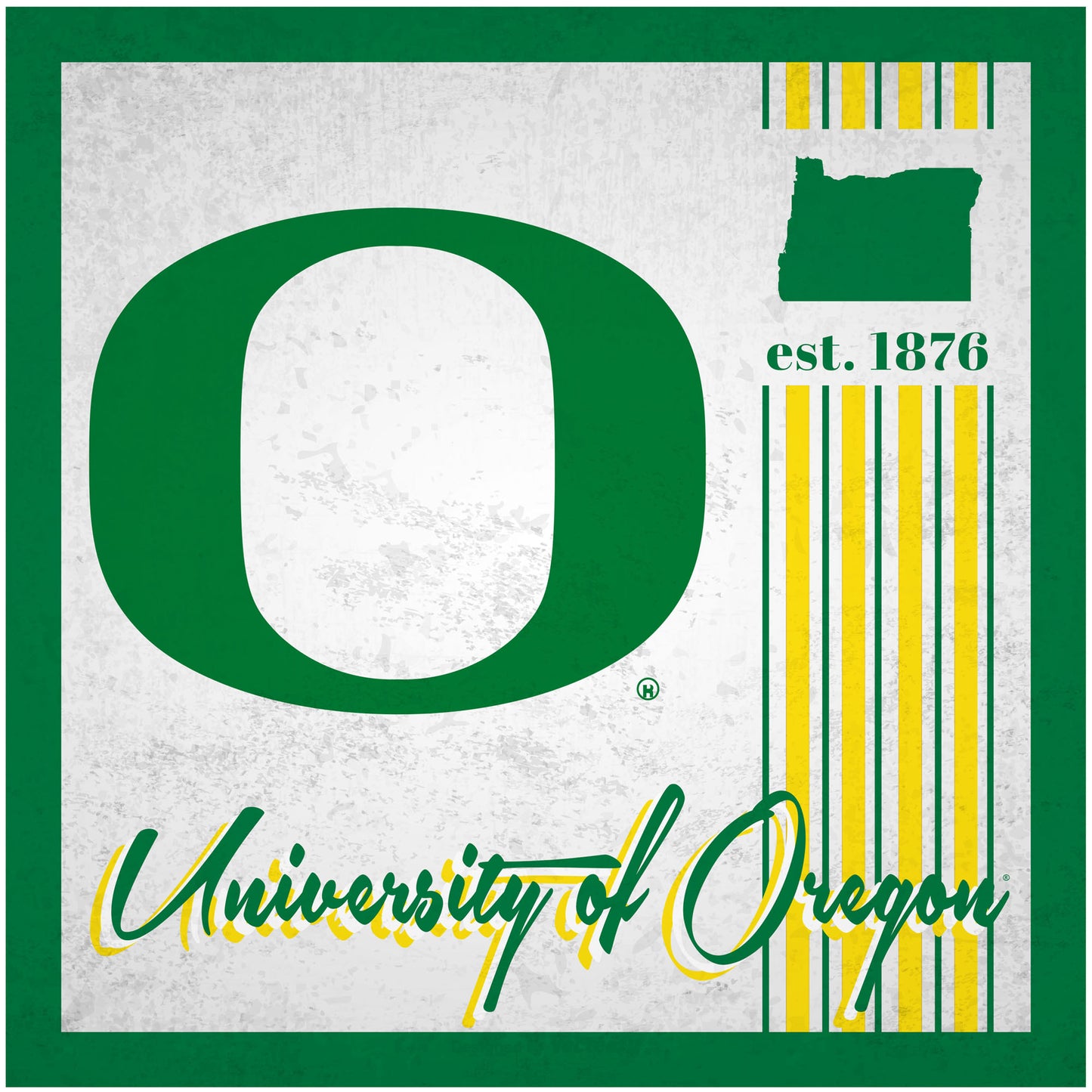 Oregon Ducks 10" x 10" Greatest Hits Team Sign