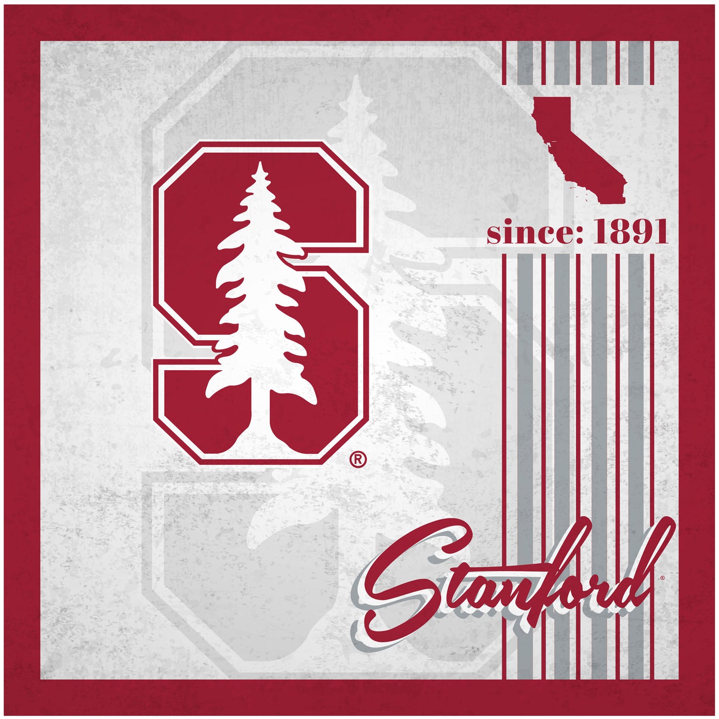 Stanford Cardinal 10" x 10" Greatest Hits Team Sign