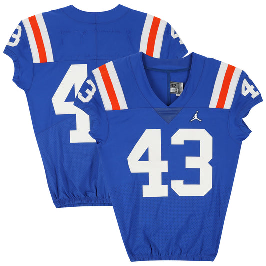 Florida Gators Team-Issued #43 Royal Throwback Jersey from the 2020-21 NCAA Football Seasons