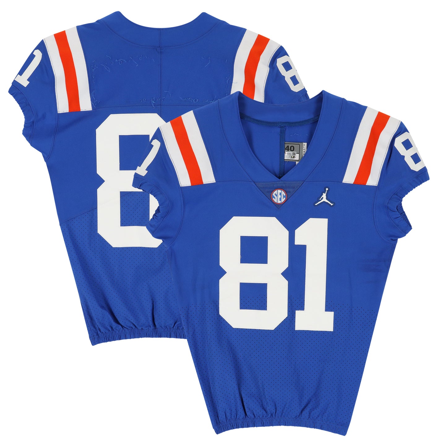 Florida Gators Team-Issued #81 Royal Throwback Jersey from the 2020-21 NCAA Football Seasons