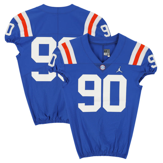 Florida Gators Team-Issued #90 Royal Throwback Jersey from the 2020-21 NCAA Football Seasons