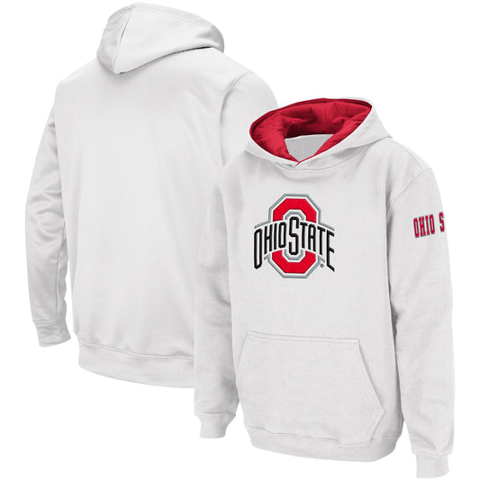 Youth Colosseum  White Ohio State Buckeyes Big Logo Pullover Hoodie