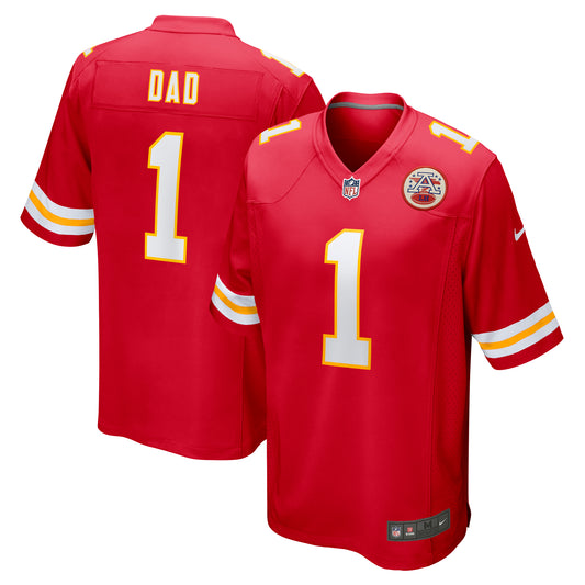 Men's Nike Number 1 Dad Red Kansas City Chiefs Game Jersey