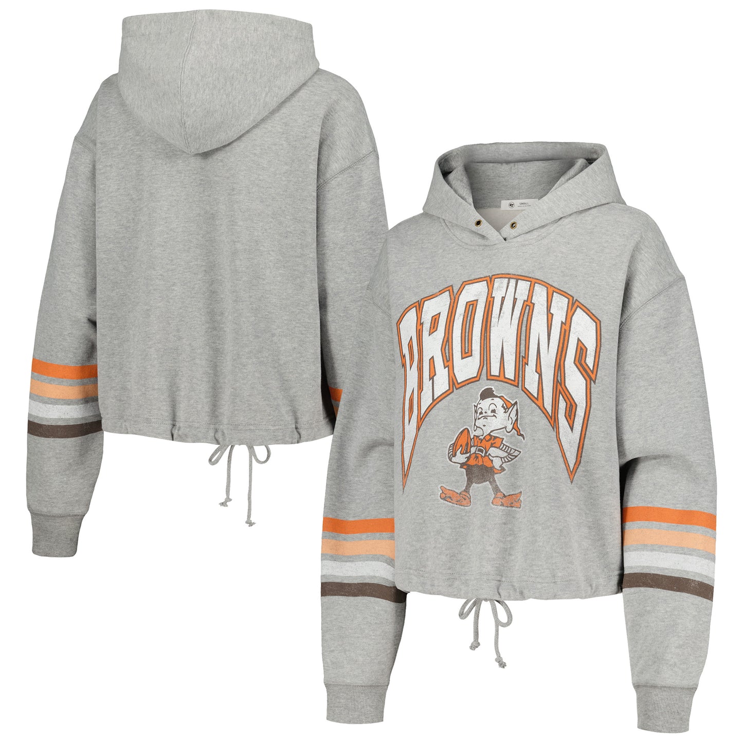 Women's '47 Heather Gray Cleveland Browns Upland Bennett Pullover Hoodie