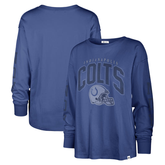 Women's '47 Royal Indianapolis Colts Tom Cat Lightweight Long Sleeve T-Shirt