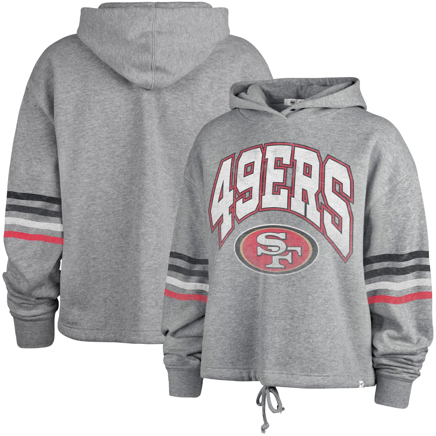 Women's '47 Heather Gray San Francisco 49ers Upland Bennett Pullover Hoodie