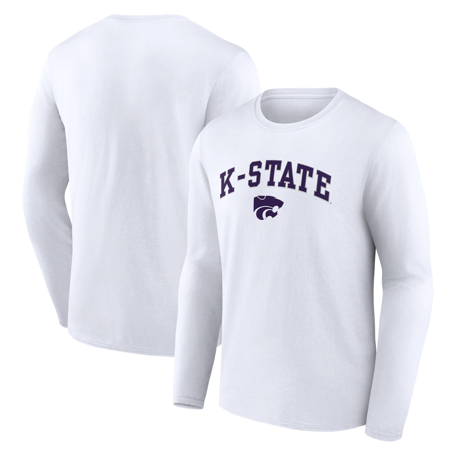 Men's White Kansas State Wildcats Campus Long Sleeve T-Shirt