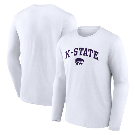 Men's White Kansas State Wildcats Campus Long Sleeve T-Shirt